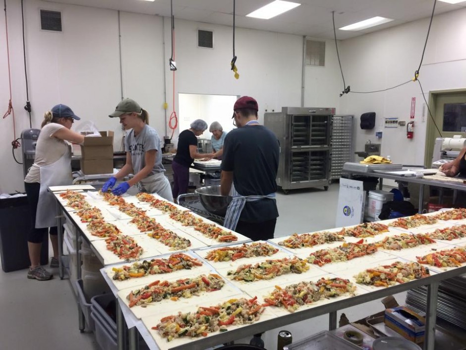 Tom's staff works diligently to assemble the delicious strudels at their community kitchen in St Paul, MN.