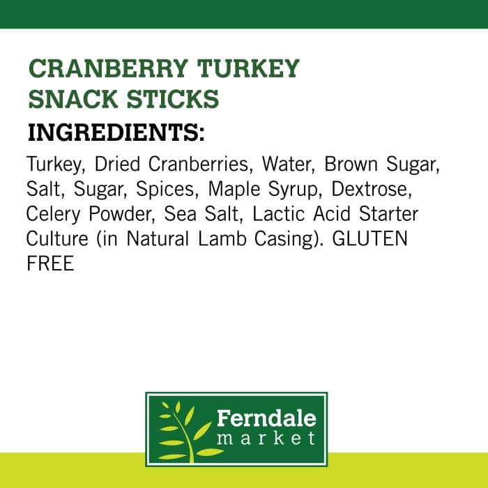 Turkey Cranberry Sticks Ingredients