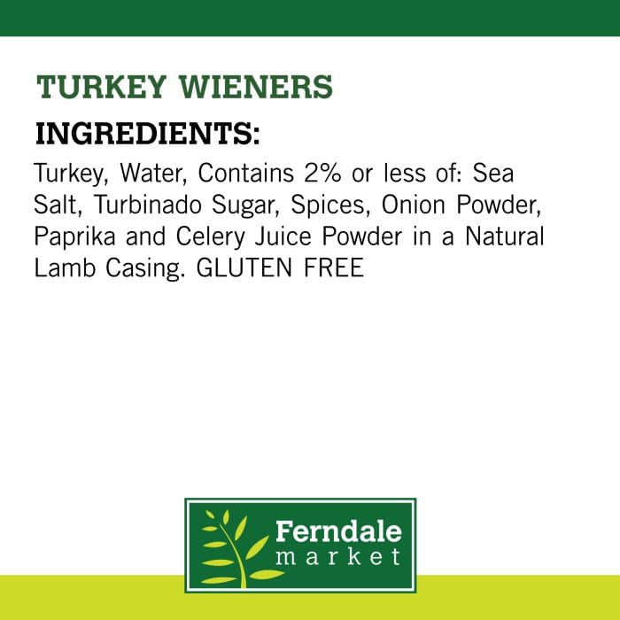 Turkey Wieners Ingredients