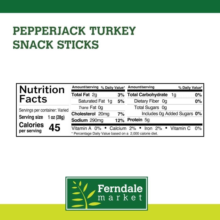 Turkey Pepperjack Sticks Nutrition Facts