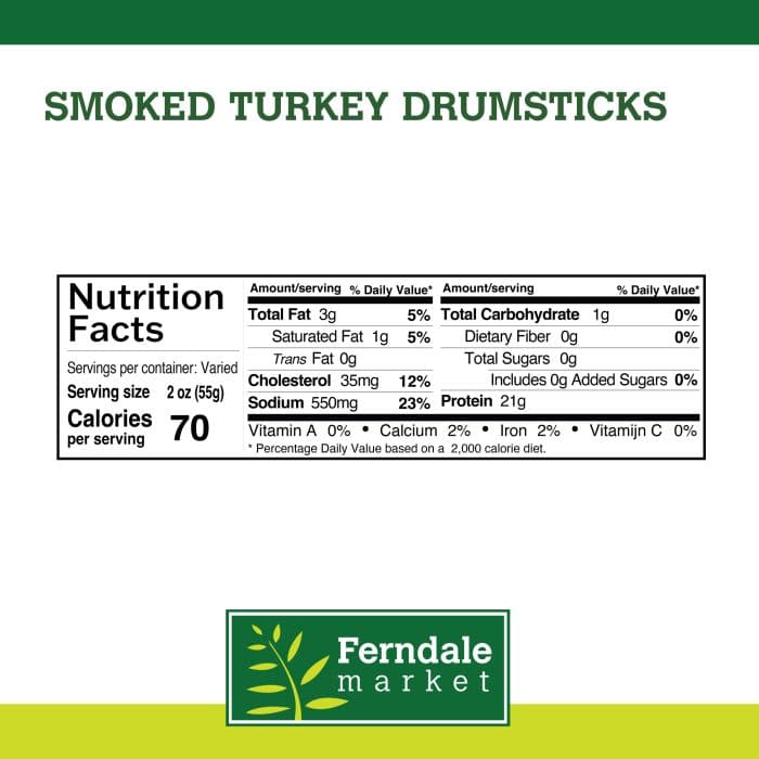 Smoked Turkey Drumsticks Nutrition Facts