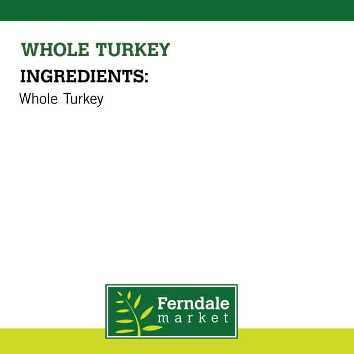 Whole Turkey Ingredients