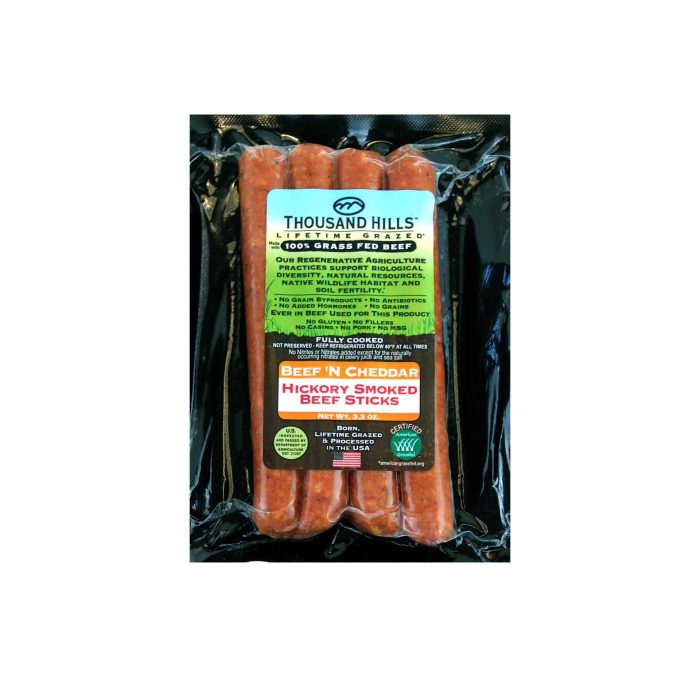 Thousand Hills Cattle Compay Beef N Cheddar Beef Sticks