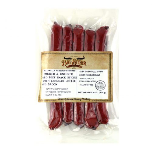 Big Steer Meats Uncured Beef Sticks Smoked Cheddar Bacon