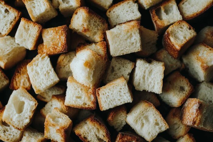 Baked croutons