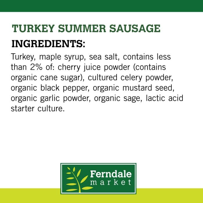 Turkey Summer Sausage Ingredients