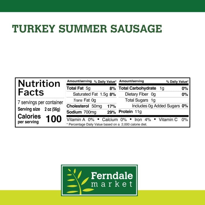 Turkey Summer Sausage Nutrition Facts